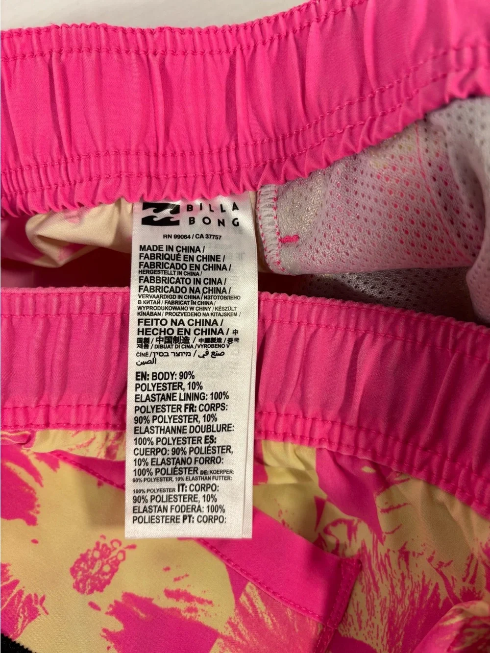 Billabong Pink Yellow Hibiscus Floral Board Shorts Swim Trunks Size XL
